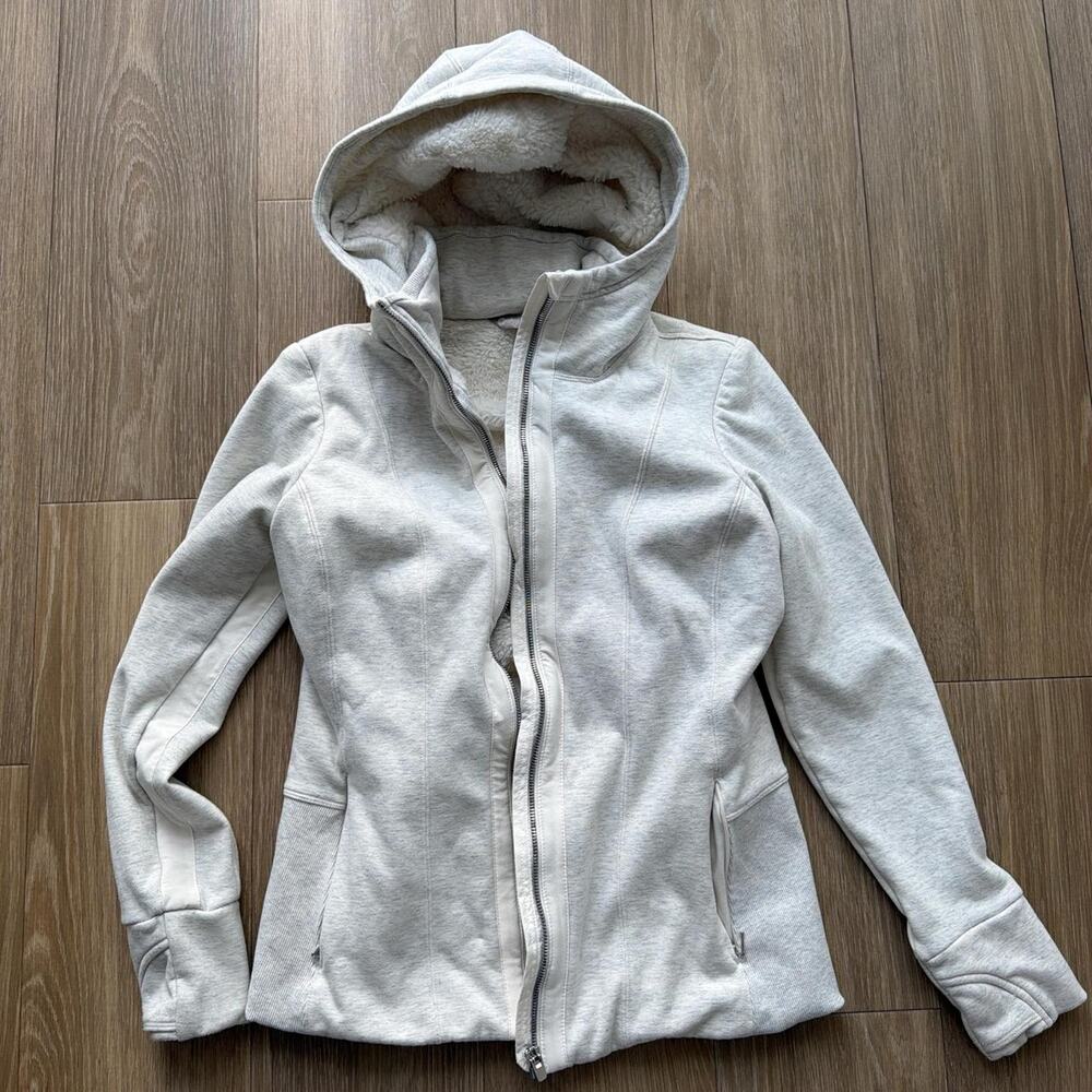 Athleta cream faux fur jacket